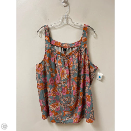Top Sleeveless By Clothes Mentor In Floral Print, Size: 4x