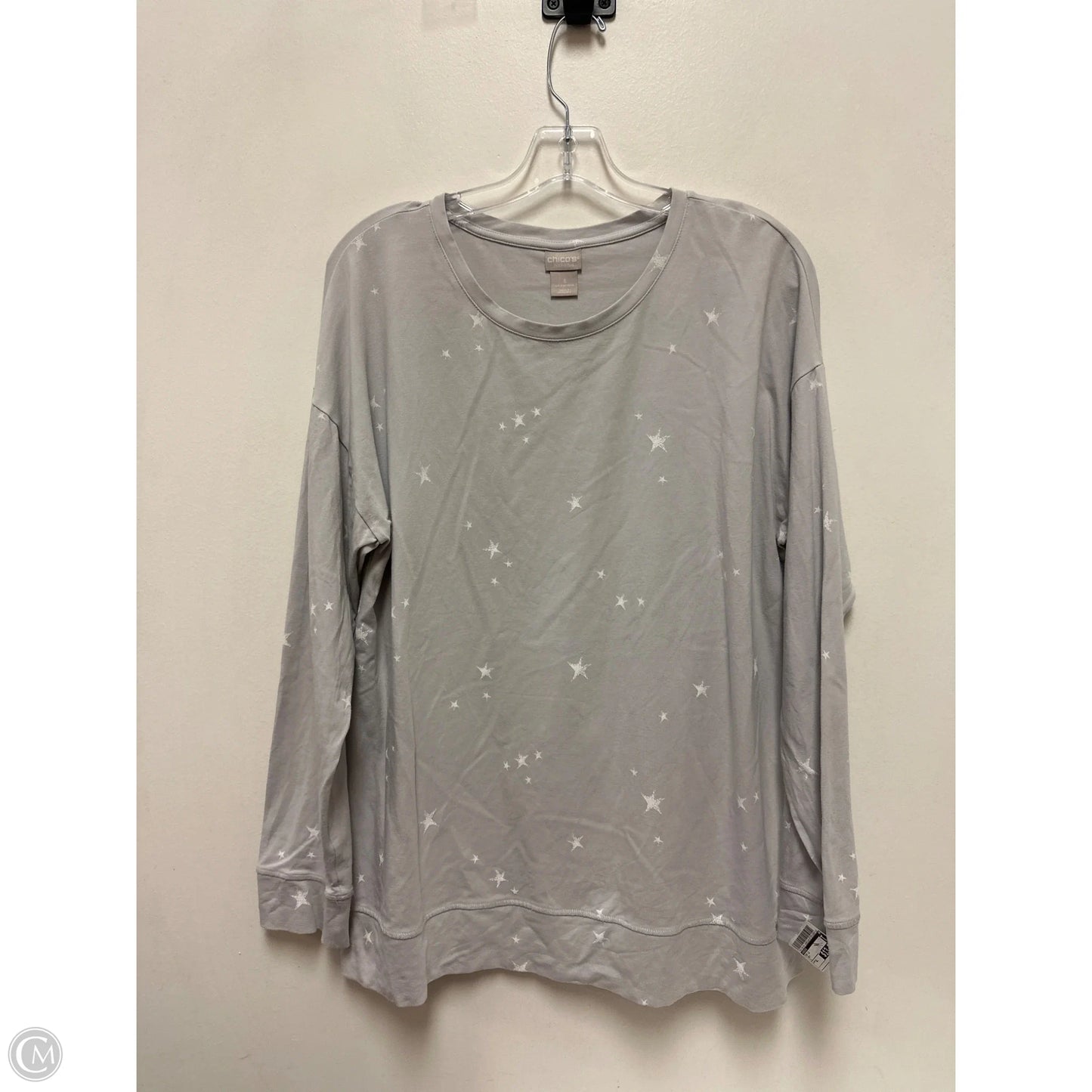Top Long Sleeve By Chicos In Grey, Size: Xl
