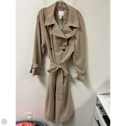 Coat Trench Coat By H&m In Tan, Size: 1x