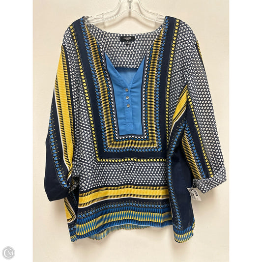 Top Long Sleeve By Premise In Blue, Size: 3x