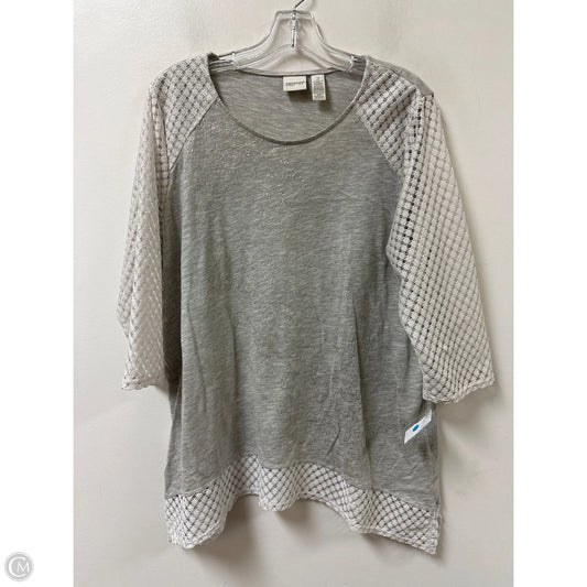 Top Long Sleeve By Chicos In Grey, Size: L