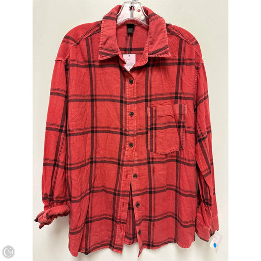 Top Long Sleeve By Wild Fable In Red, Size: L