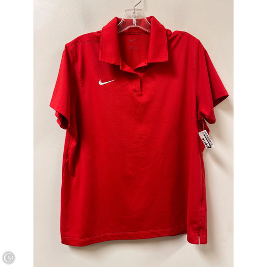Athletic Top Short Sleeve By Nike In Red, Size: Xl