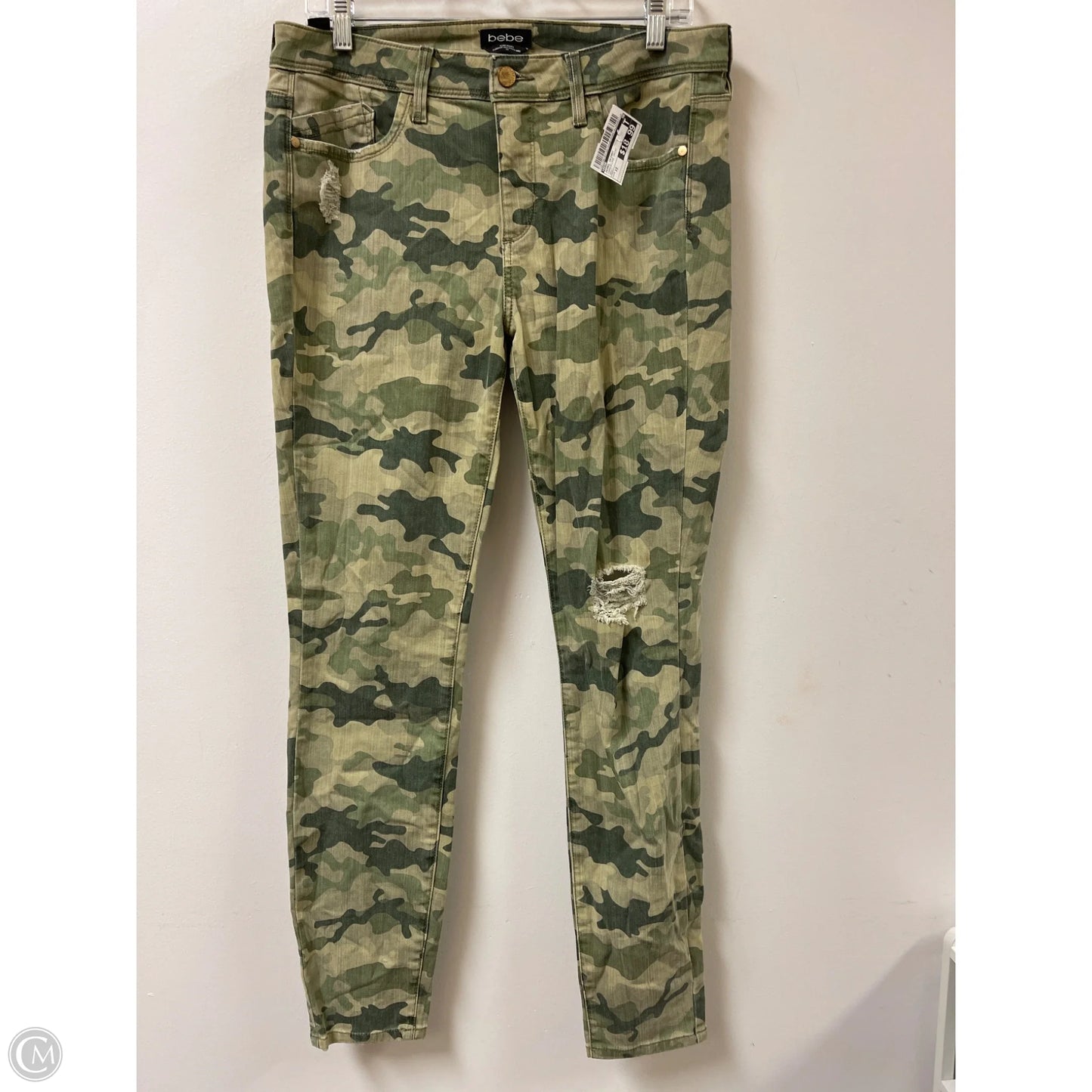 Jeans Skinny By Bebe In Camouflage Print, Size: 12