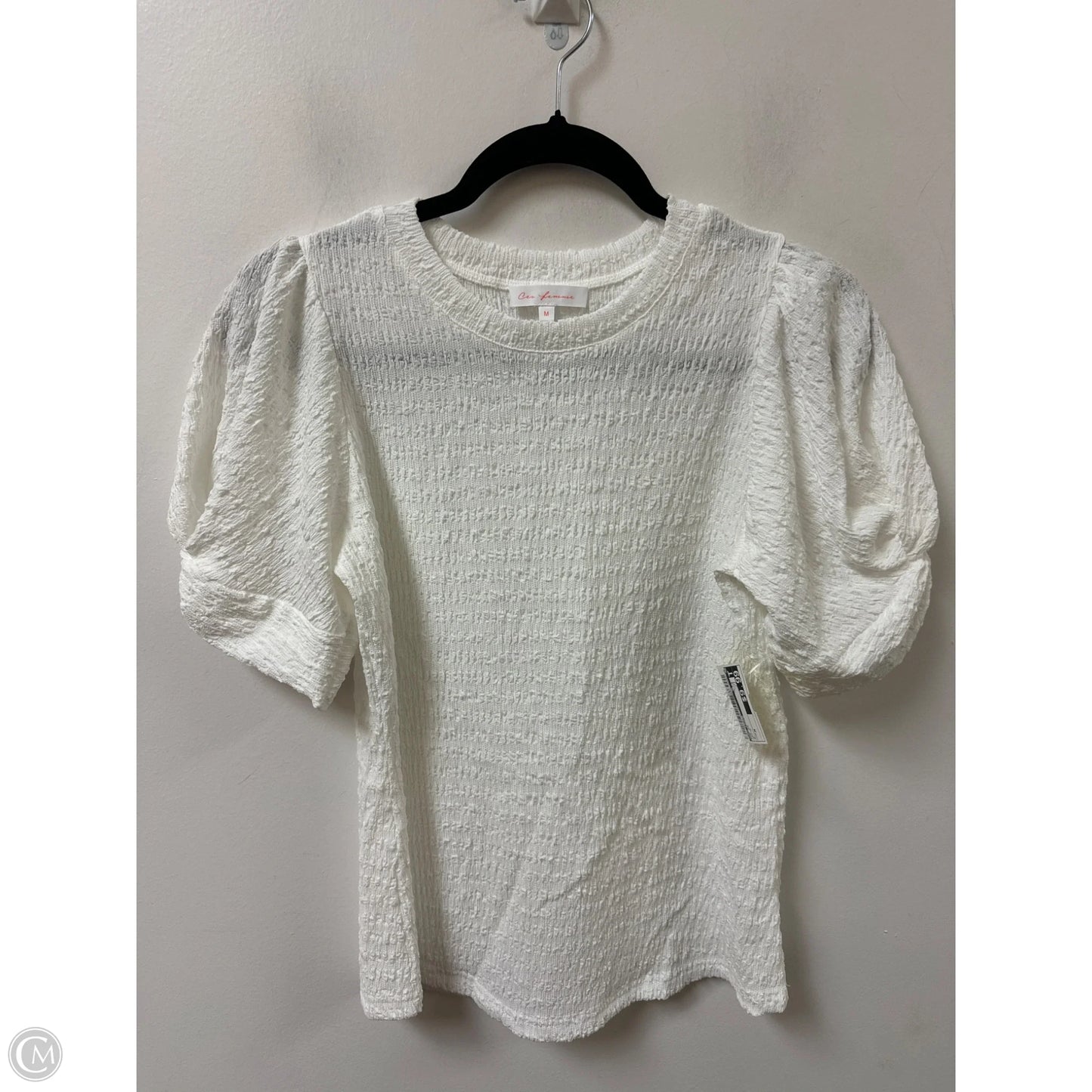 Top Short Sleeve By Ces Femme In White, Size: M