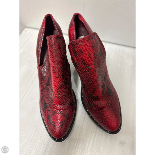 Boots Ankle Heels By Very G In Red, Size: 10