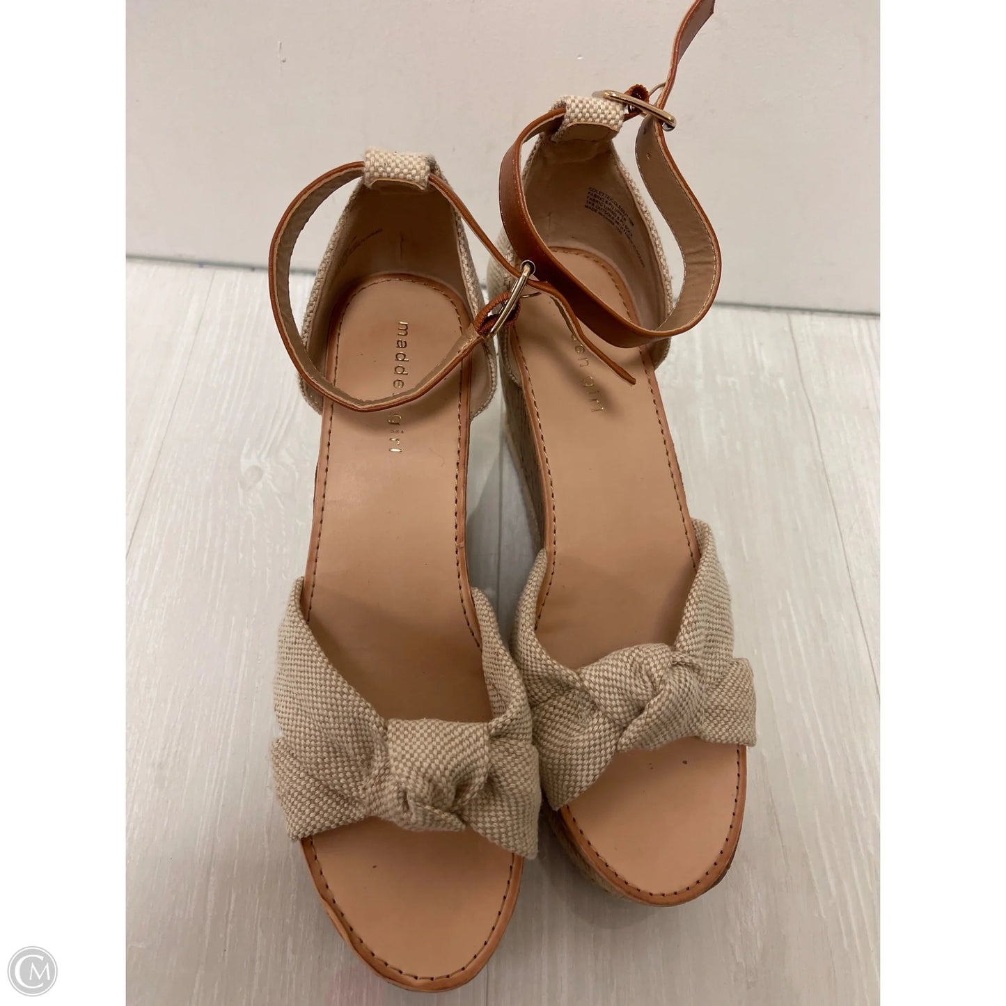 Sandals Heels Wedge By Madden Girl In Tan, Size: 10