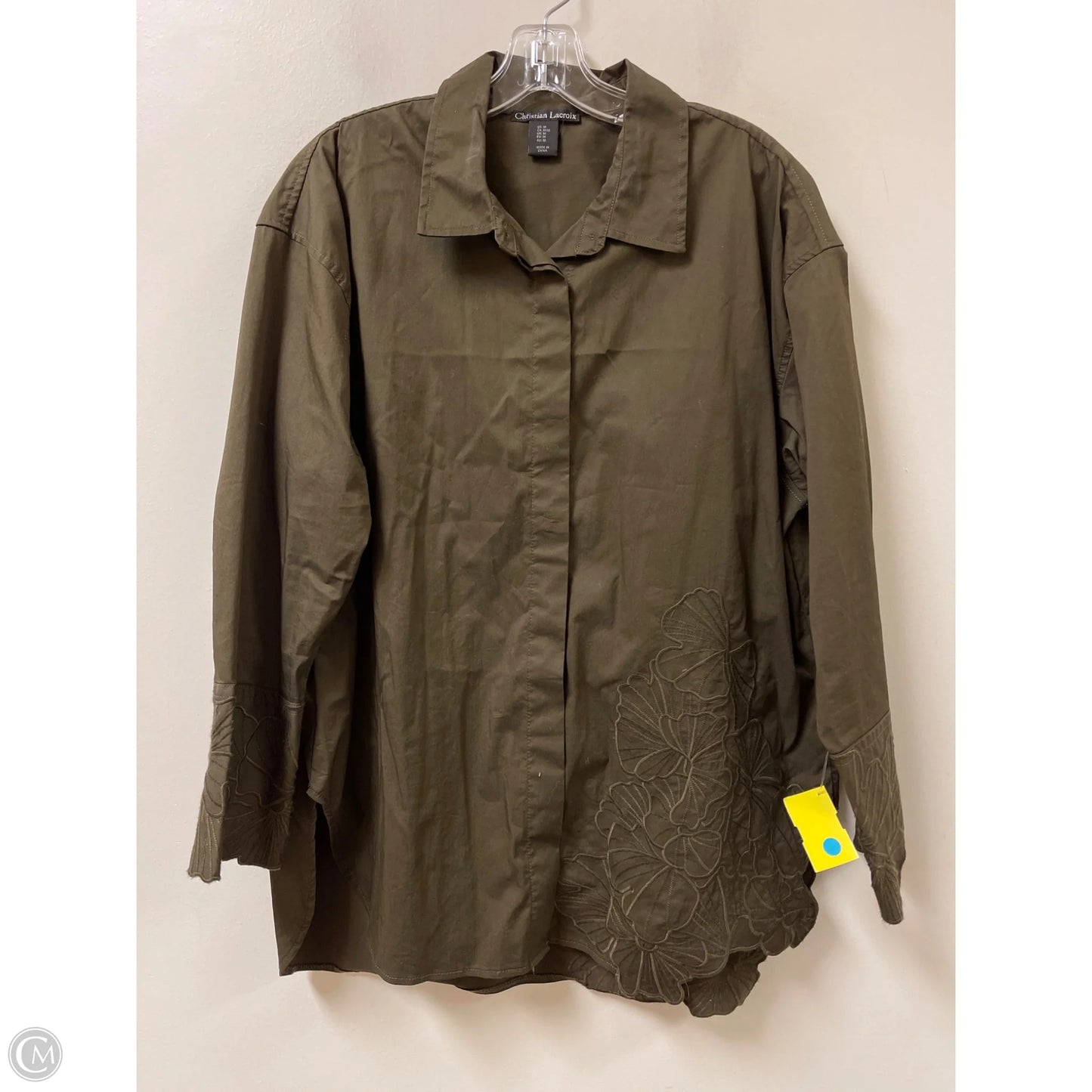 Tunic Long Sleeve By Clothes Mentor In Green, Size: M