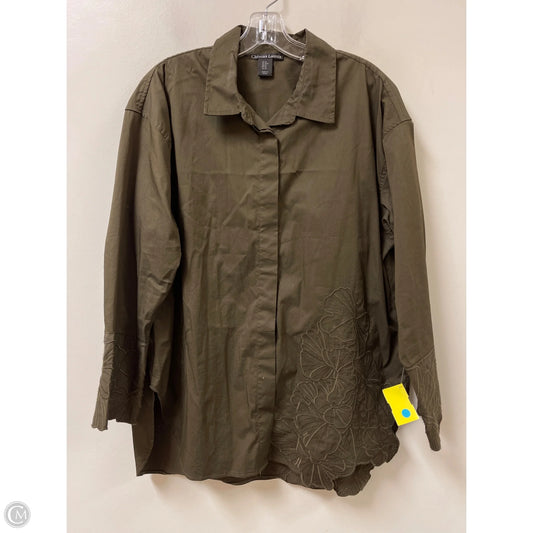 Tunic Long Sleeve By Clothes Mentor In Green, Size: M