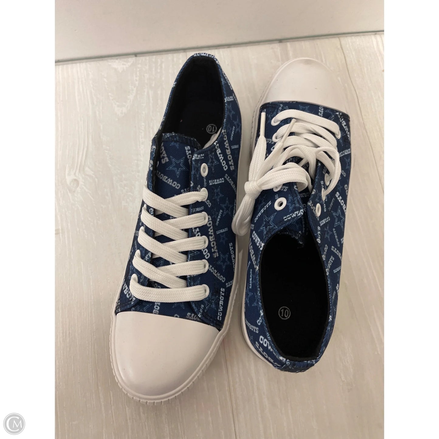 Shoes Sneakers By Nfl In Navy, Size: 10