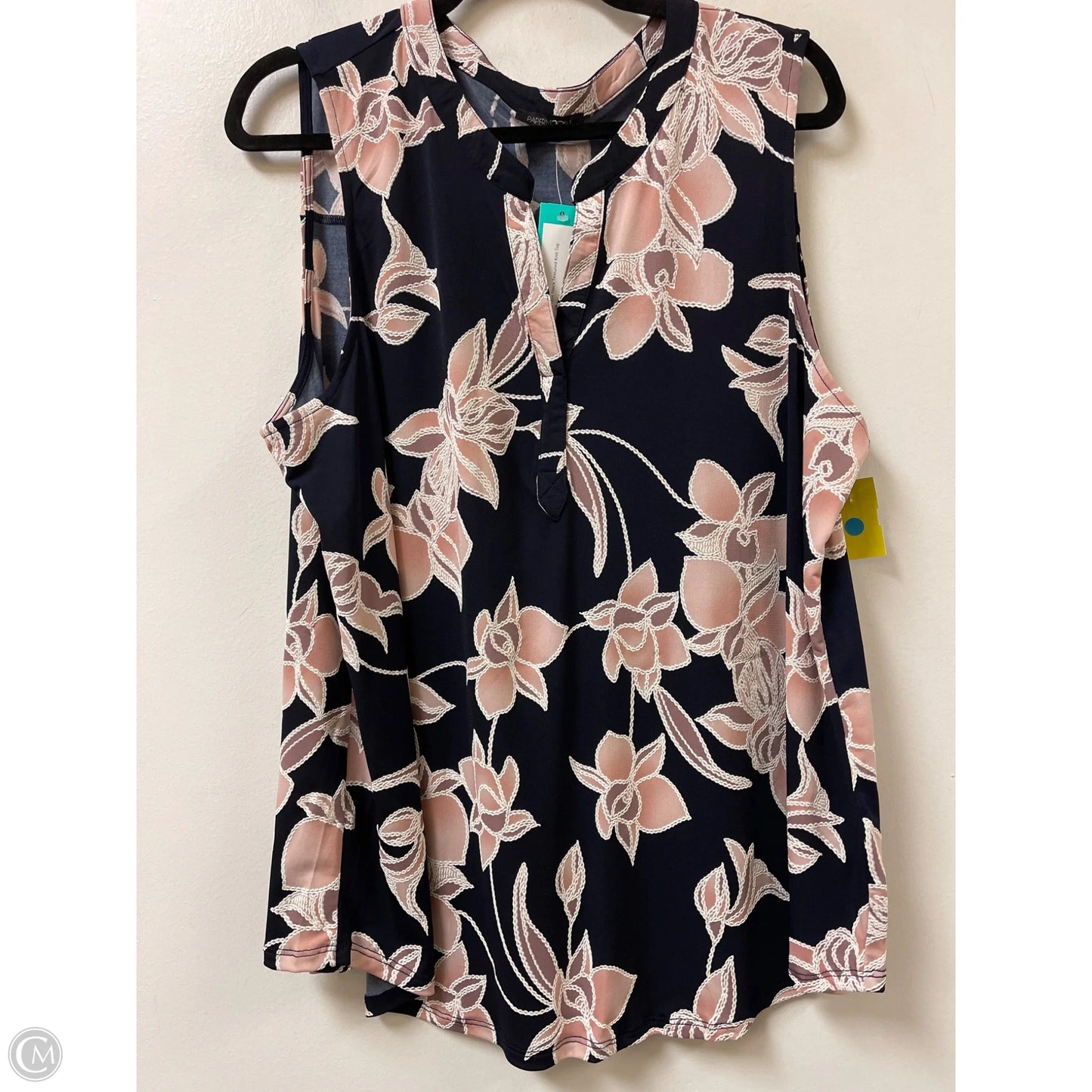 Top Sleeveless By Papermoon In Navy, Size: 2x
