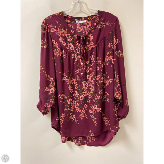 Top Long Sleeve By Dr2 In Red, Size: M