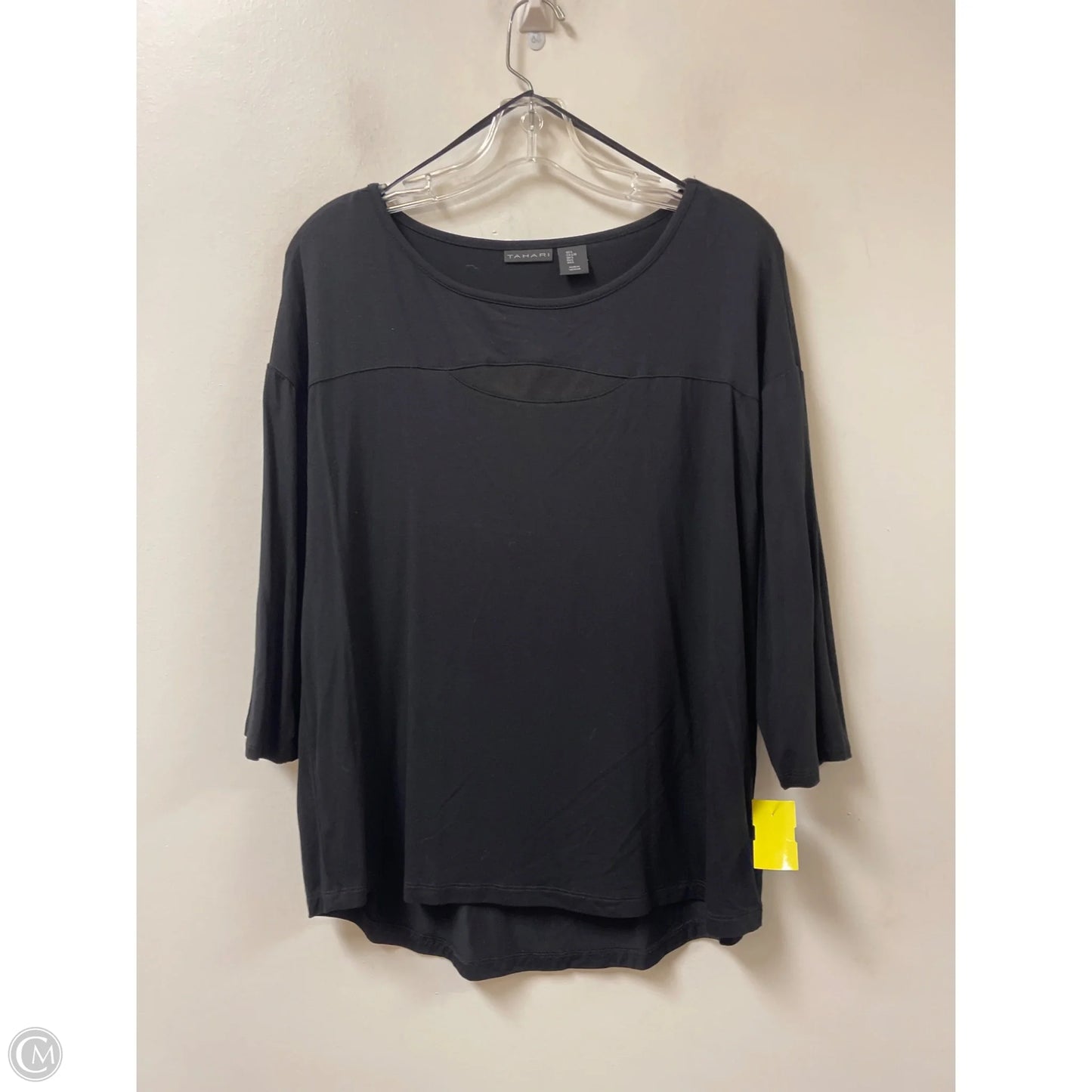 Top Long Sleeve By Tahari By Arthur Levine In Black, Size: L