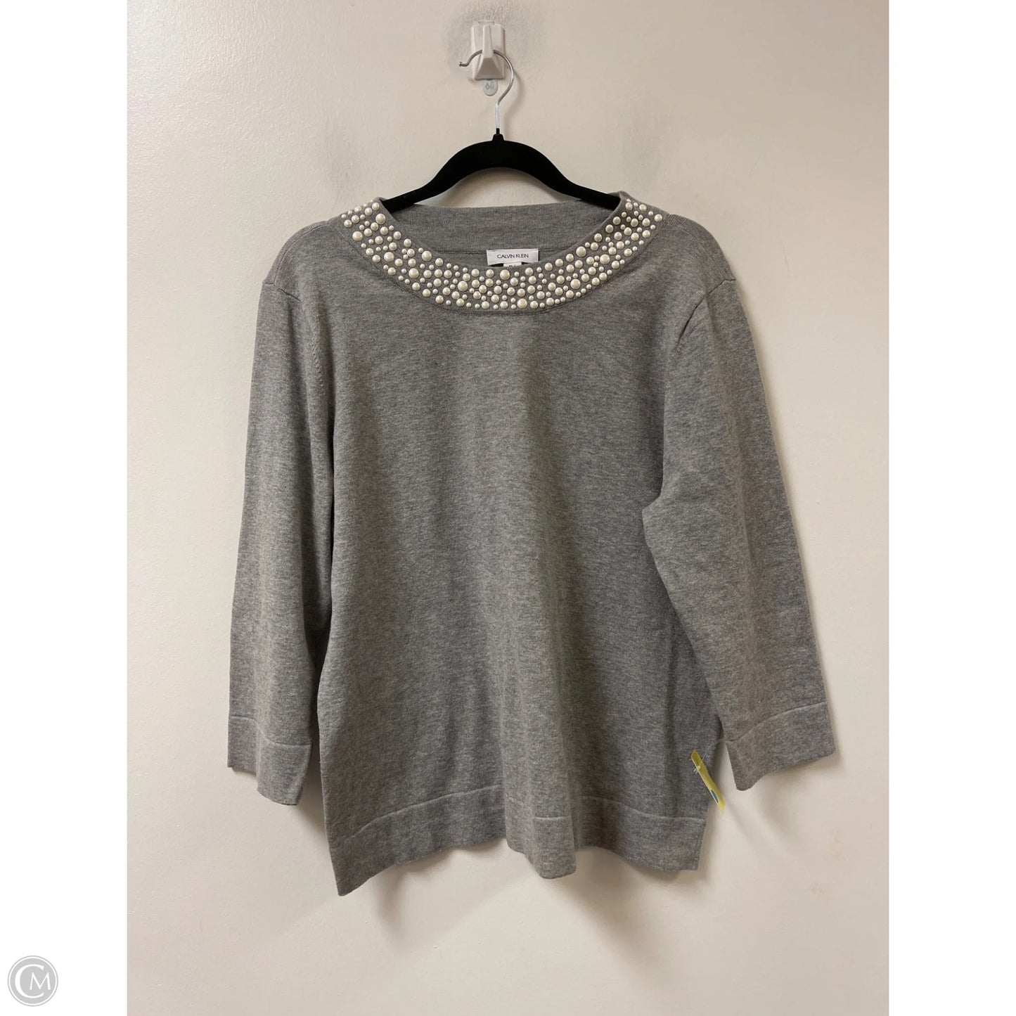Sweater By Calvin Klein In Grey, Size: Xl