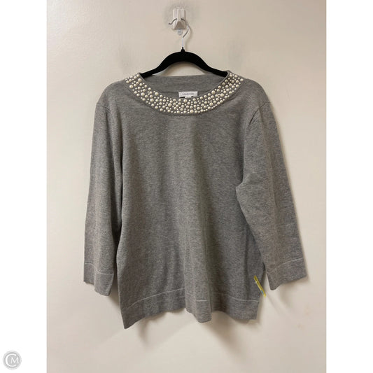 Sweater By Calvin Klein In Grey, Size: Xl