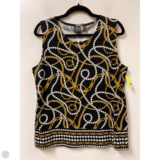 Top Sleeveless By Rafaella In Black & Gold, Size: L
