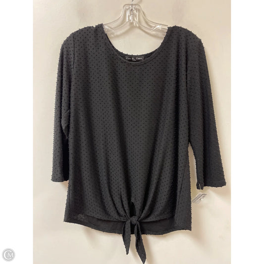 Top Long Sleeve By Kim & Cami In Black, Size: L