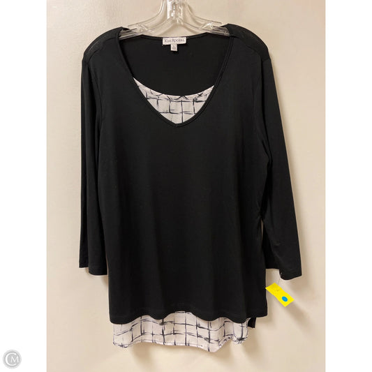 Top Long Sleeve By Kim Rogers In Black, Size: L