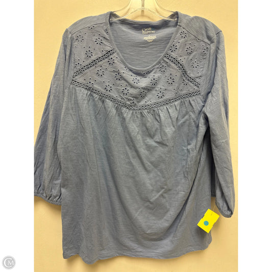 Top Long Sleeve By Croft And Barrow In Blue, Size: L