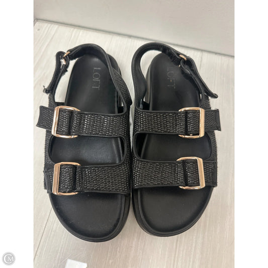 Sandals Flats By Loft In Black, Size: 8.5