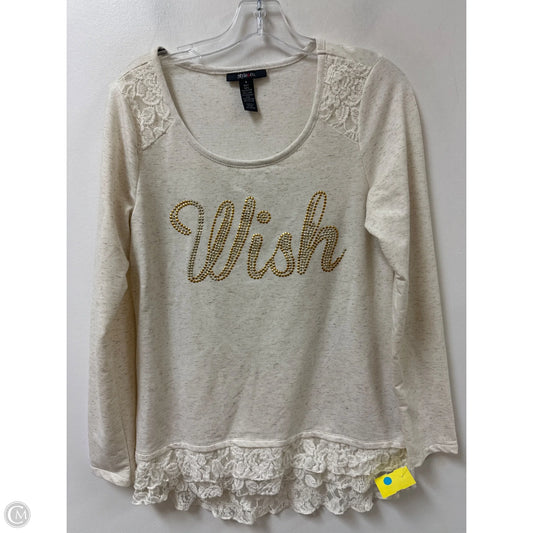 Top Long Sleeve By Style And Company In Cream, Size: S