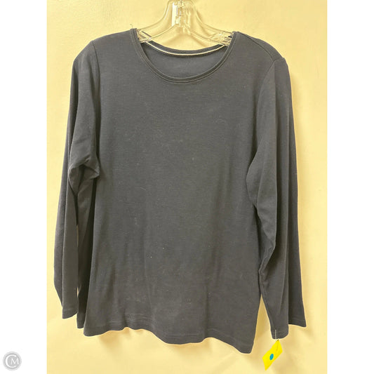 Top Long Sleeve Basic By Clothes Mentor In Navy, Size: L