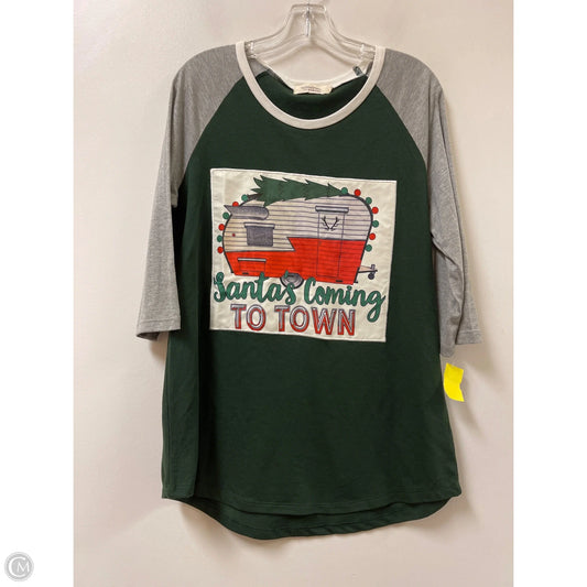 Top Long Sleeve By Clothes Mentor In Green, Size: L