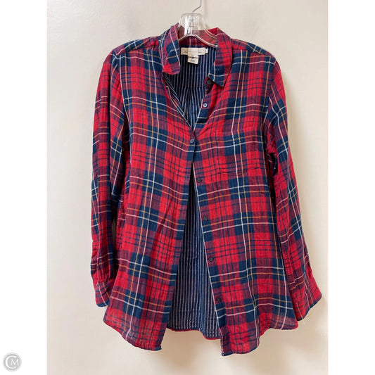 Blouse Long Sleeve By Logg In Blue & Red, Size: S