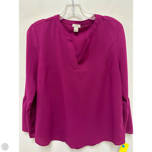 Top Long Sleeve By J. Crew In Purple, Size: M