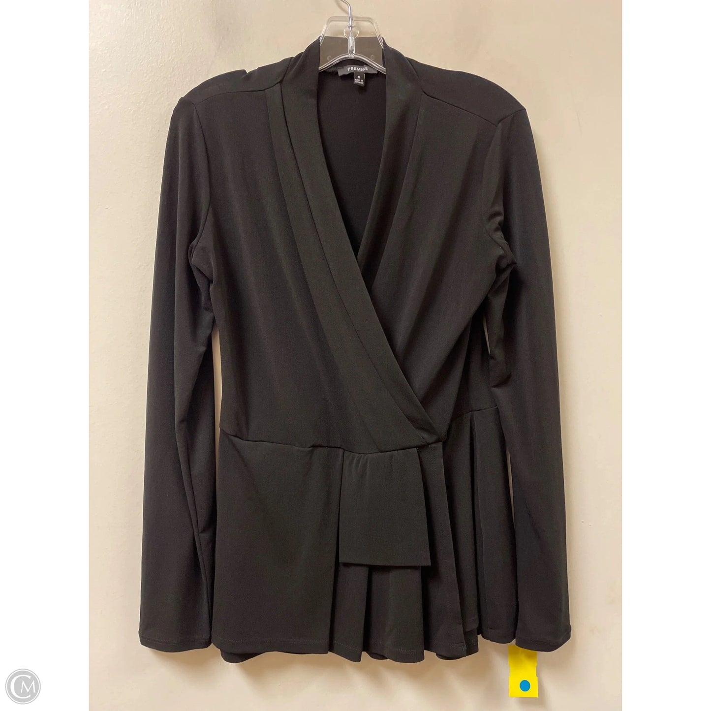 Top Long Sleeve By Premise In Black, Size: M
