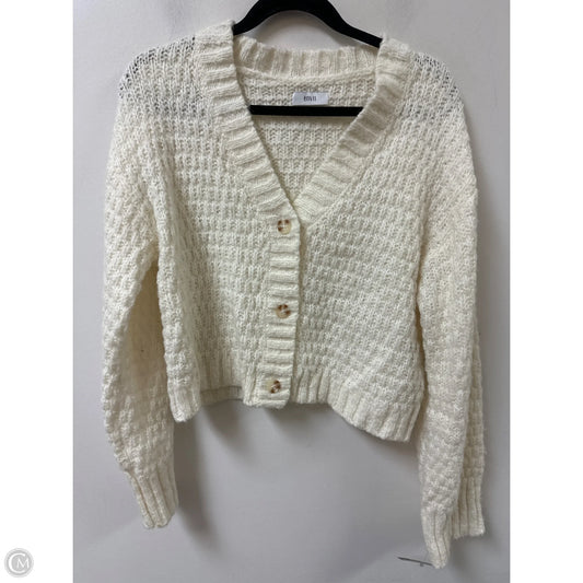 Sweater Cardigan By Clothes Mentor In Cream, Size: M