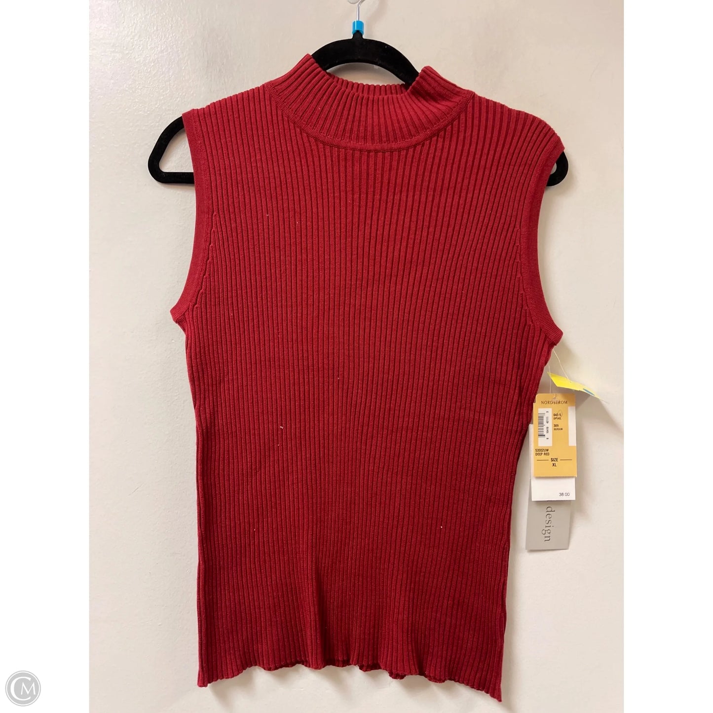 Top Sleeveless By Wasserman In Red, Size: Xl