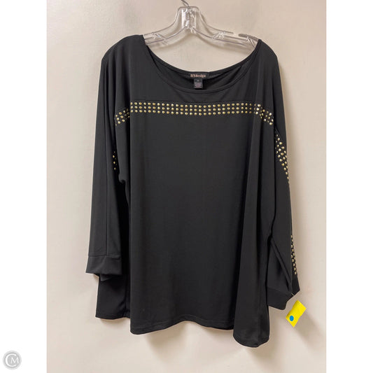 Top Long Sleeve By By Design In Black, Size: 2x