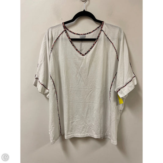 Top Short Sleeve By Chicos In White, Size: 2x