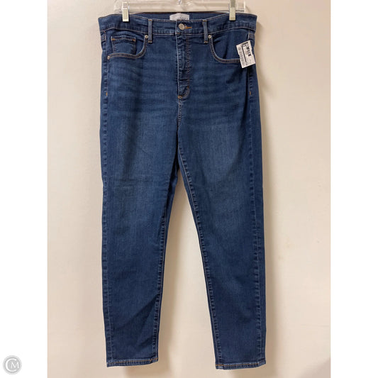 Jeans Skinny By Loft In Blue Denim, Size: 14