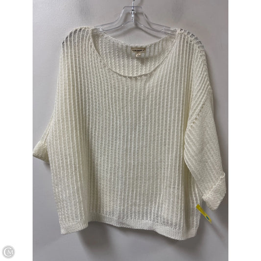 Sweater Short Sleeve By Ee Some In Cream, Size: L