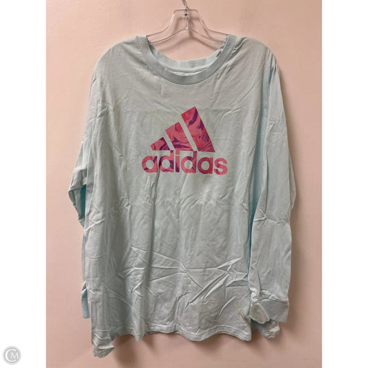 Athletic Top Long Sleeve Crewneck By Adidas In Blue, Size: 3x