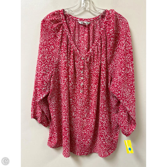 Top Long Sleeve By Croft And Barrow In Pink, Size: 2x