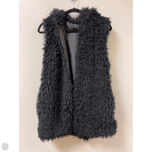 Vest Faux Fur & Sherpa By Clothes Mentor In Black, Size: Osfm