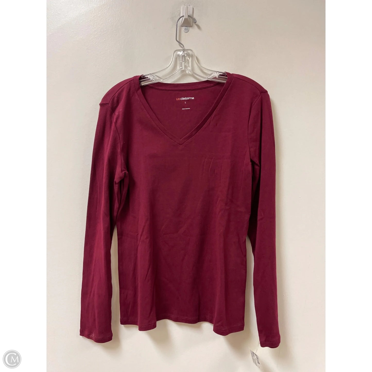 Top Long Sleeve By Liz Claiborne In Red, Size: L