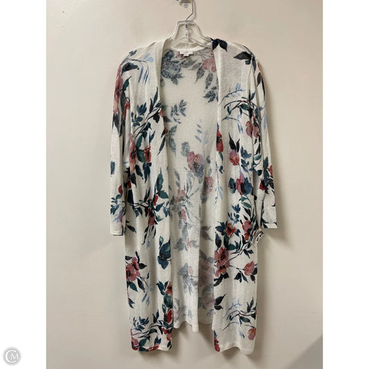 Cardigan By J. Jill In Floral Print, Size: Xlp