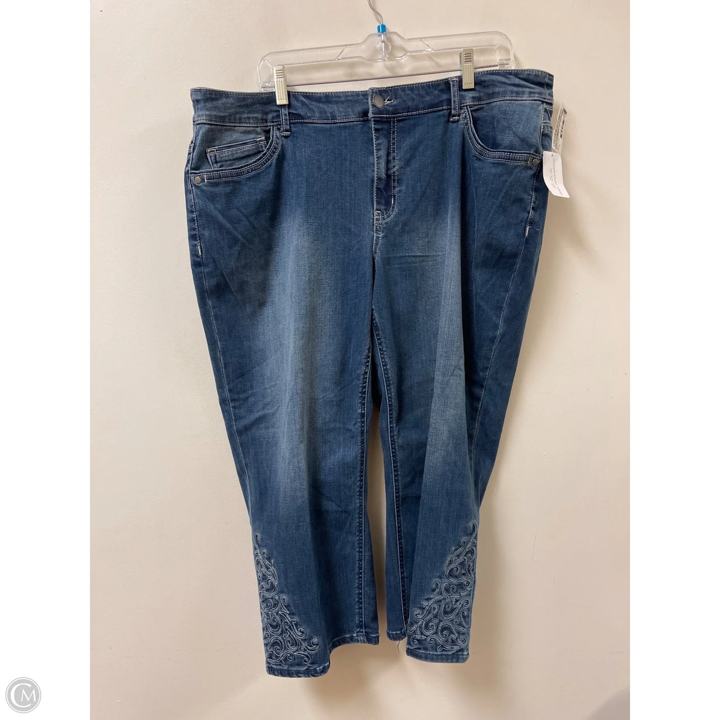 Jeans Cropped By Cj Banks In Blue Denim, Size: 18