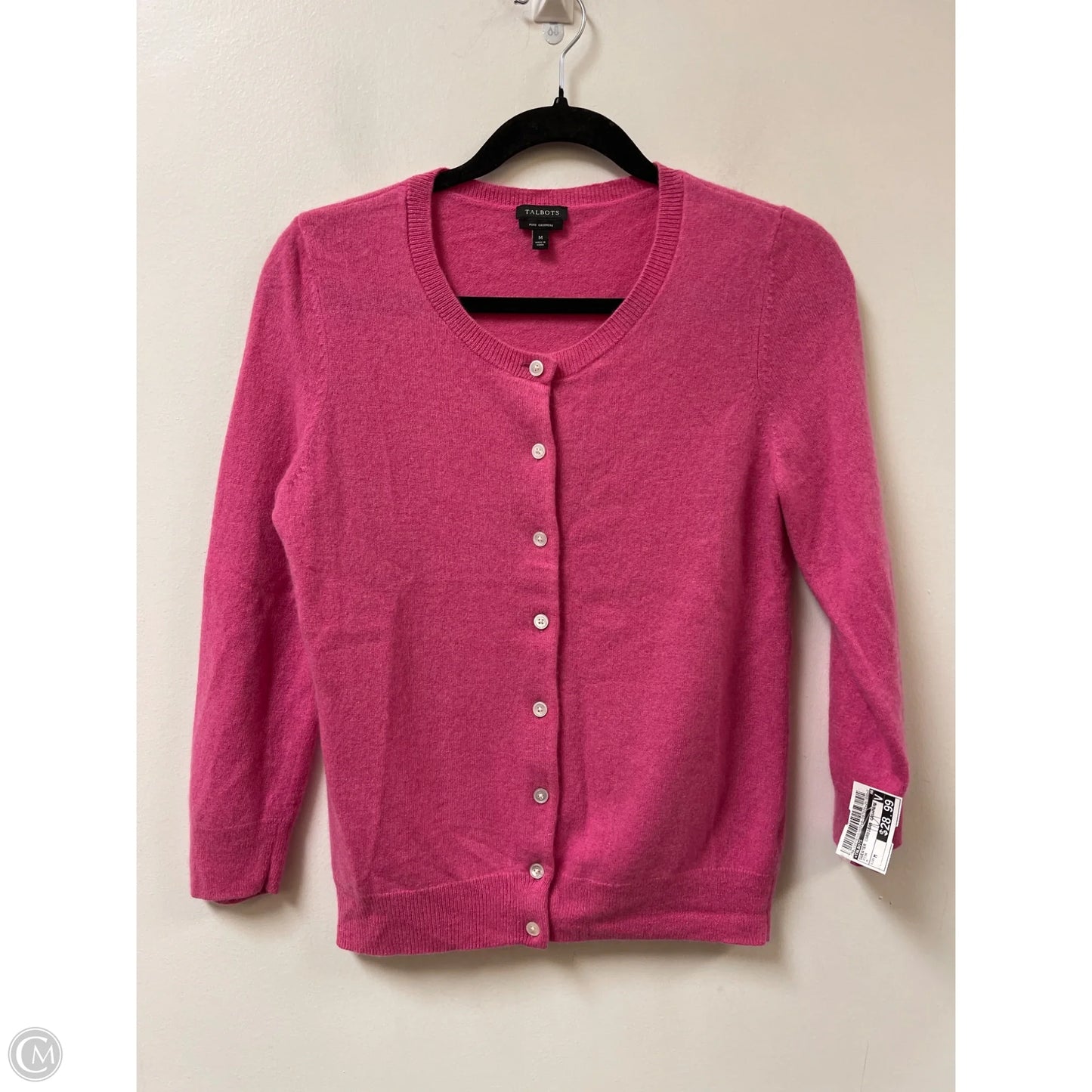 Sweater Cardigan Cashmere By Talbots In Pink, Size: M