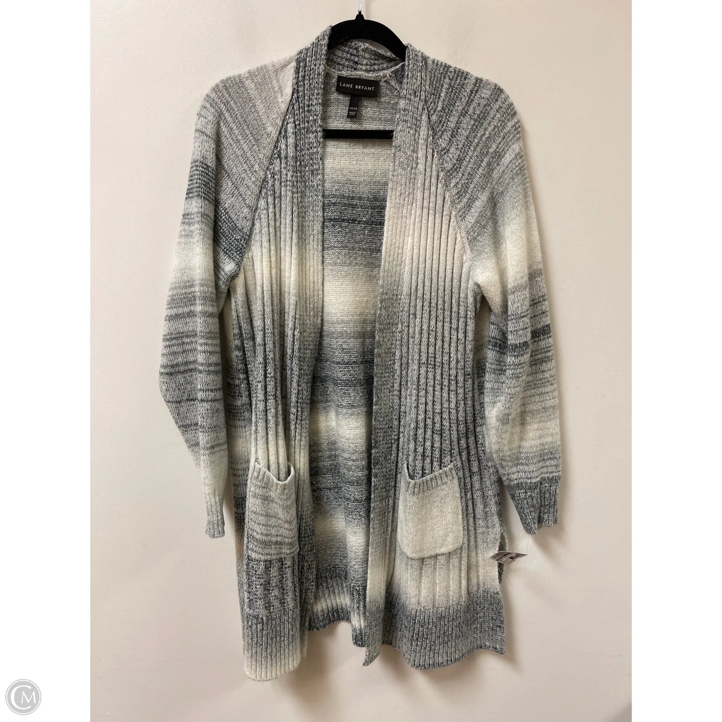 Sweater Cardigan By Lane Bryant In Grey, Size: 1x