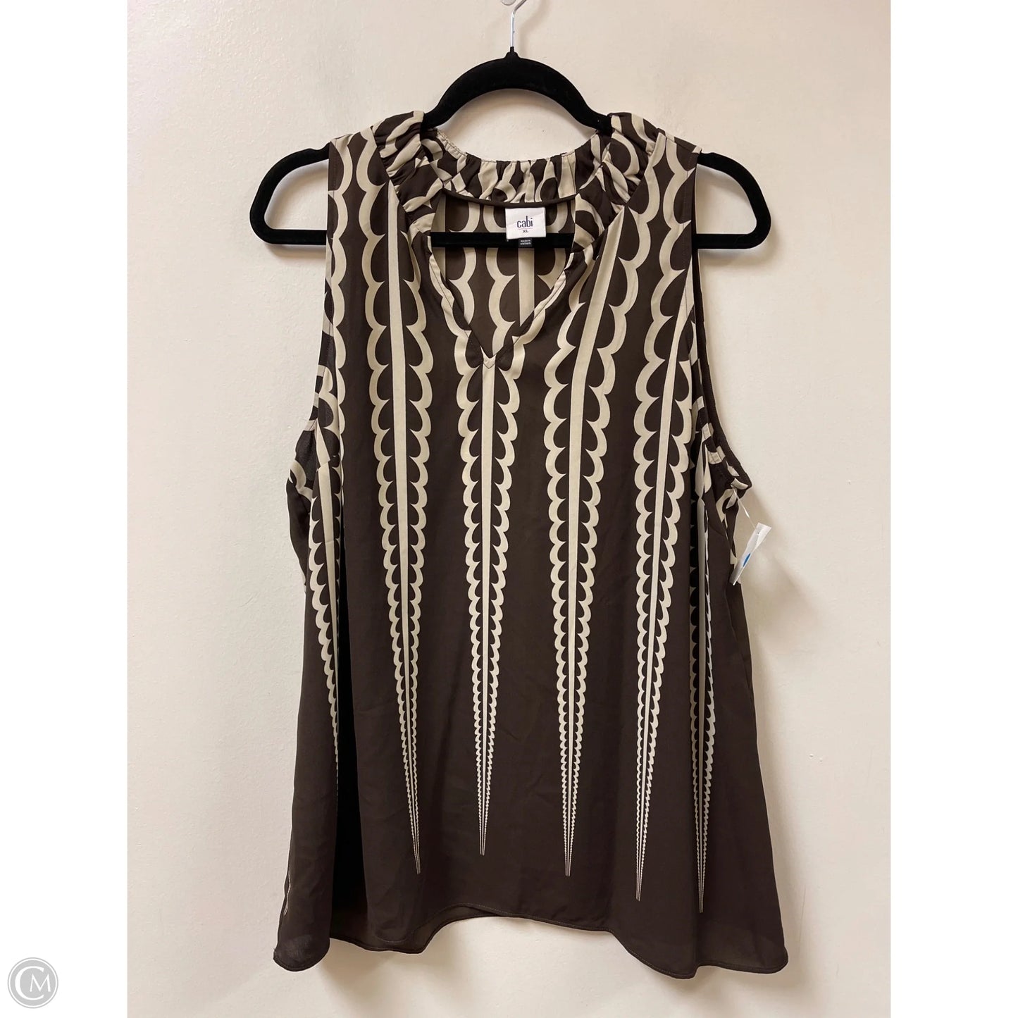 Top Sleeveless By Cabi In Brown, Size: Xl
