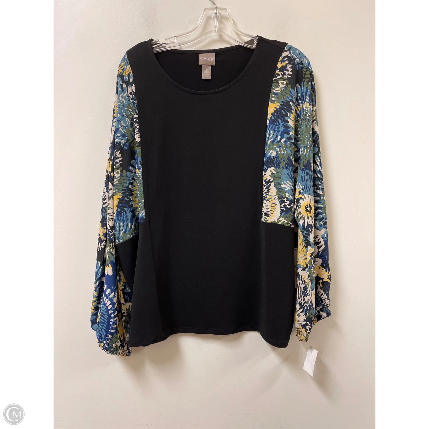 Blouse Long Sleeve By Chicos In Black, Size: Xl