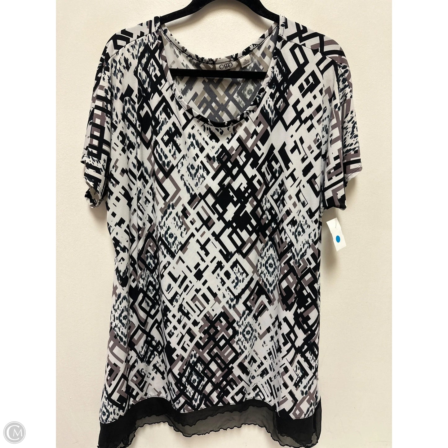 Top Short Sleeve By Cato In Brown, Size: Xl