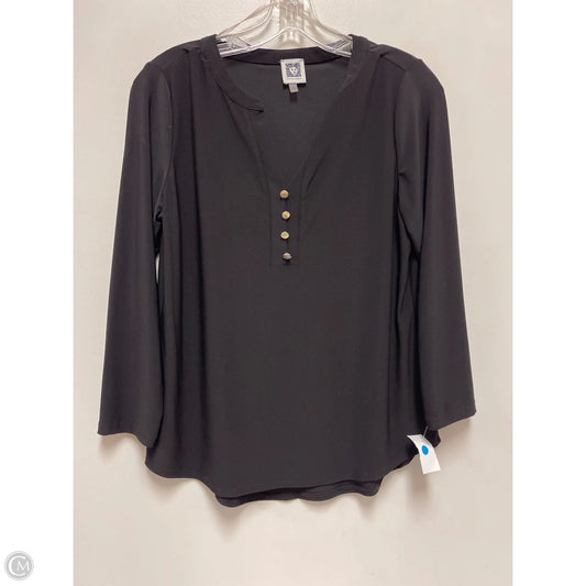 Top Long Sleeve By Anne Klein In Black, Size: S