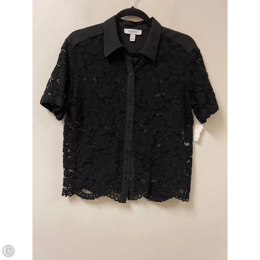 Top Short Sleeve By Nine West In Black, Size: S