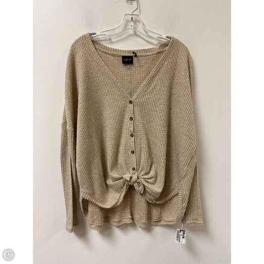 Top Long Sleeve By Out From Under In Tan, Size: S